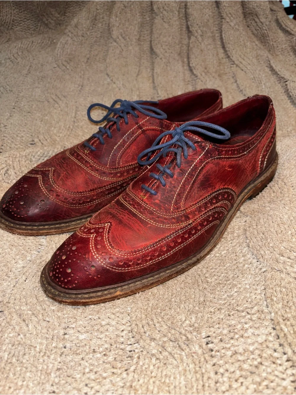 Allen Edmonds Burgundy Wingtip Brogue Oxfords Men’s 9 D Made USA